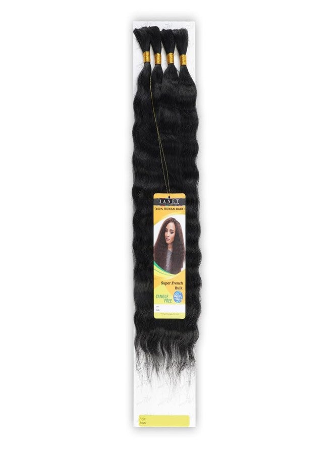 Janet Collection Human Hair Braids Super French Bulk 18" (1B) - Image 5
